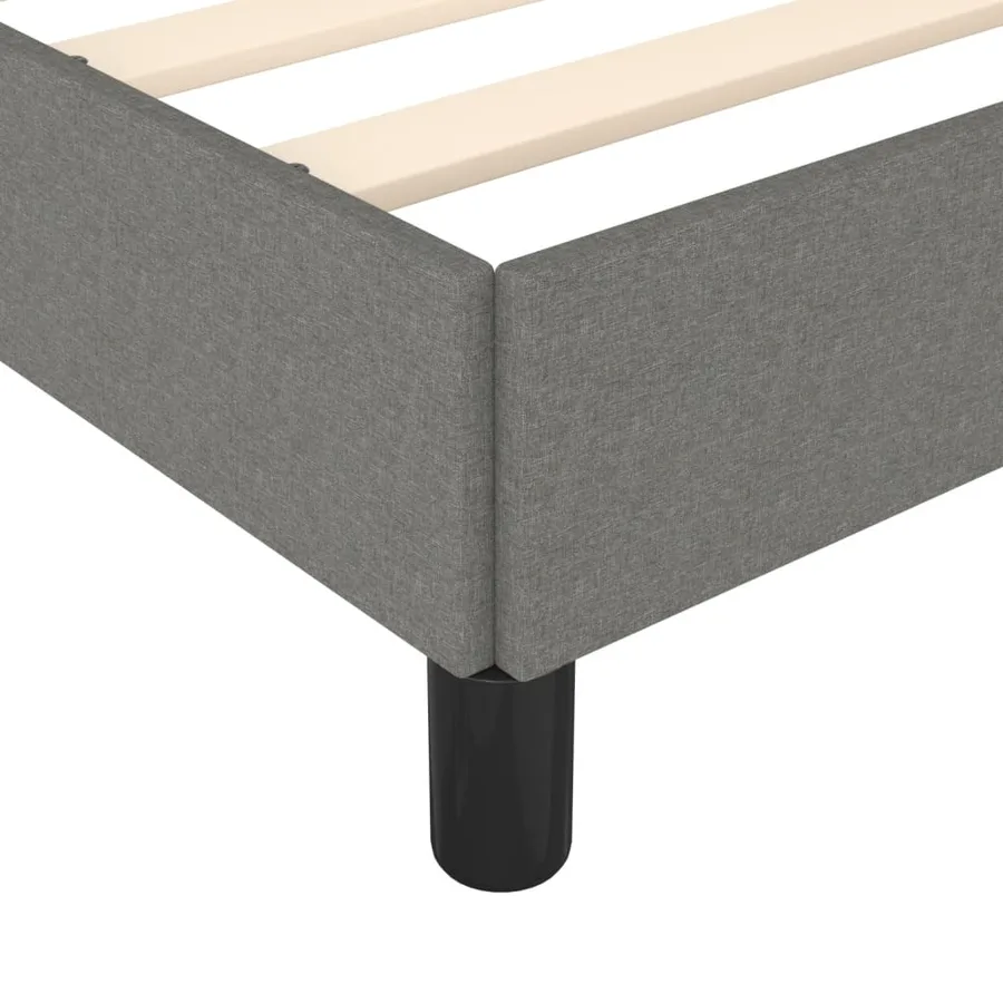 Cadre de lit sans matelas gris foncé 120x190 cm tissu - 7