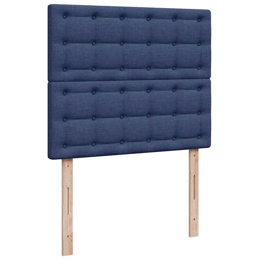 Sommier à lattes de lit matelas et LED bleu 120x190 cm tissu - 9