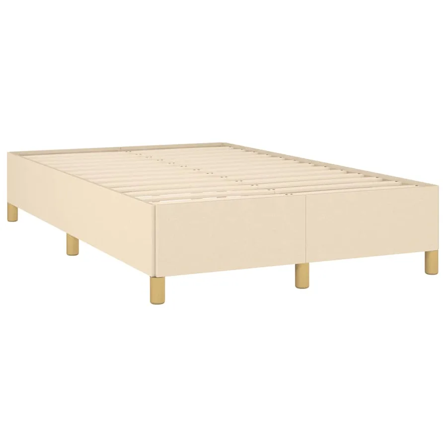 Cadre de lit sans matelas crème 120x190 cm tissu - 3
