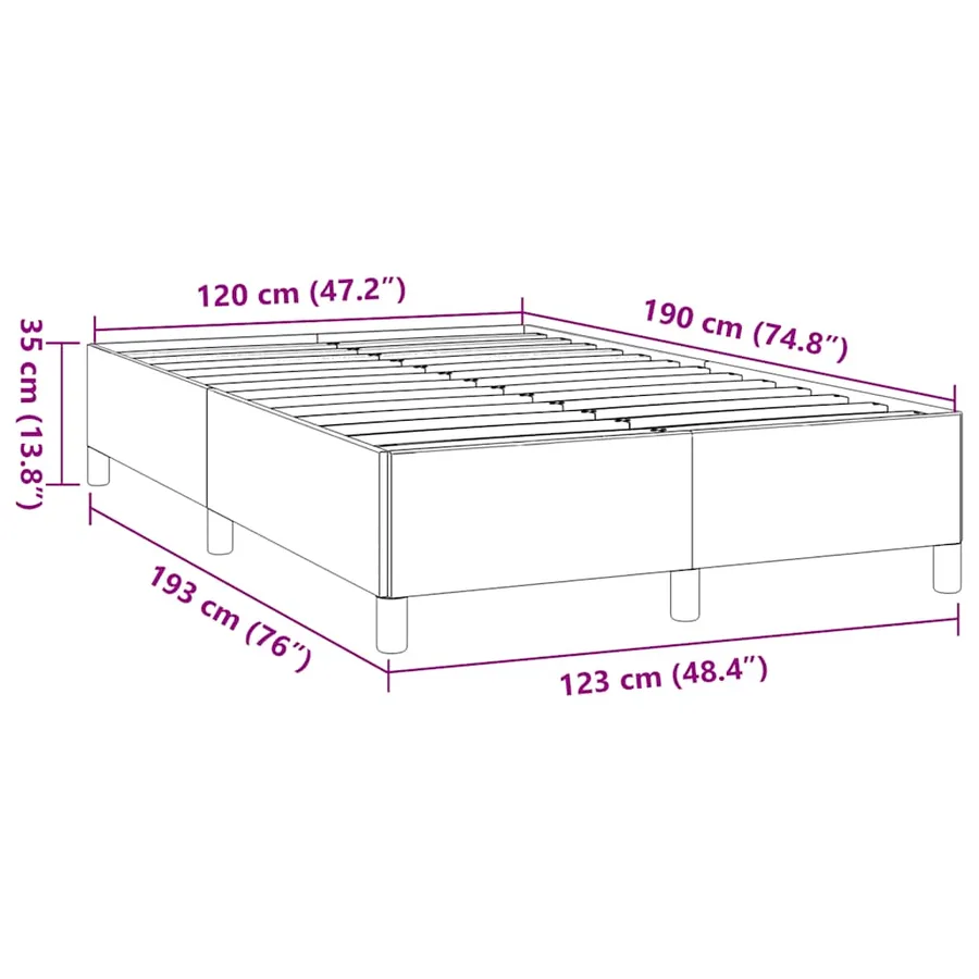 Cadre de lit sans matelas crème 120x190 cm tissu - 9