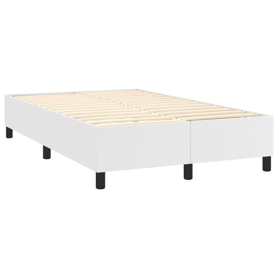 Sommier à lattes de lit avec matelas blanc 120x190cm similicuir - 4