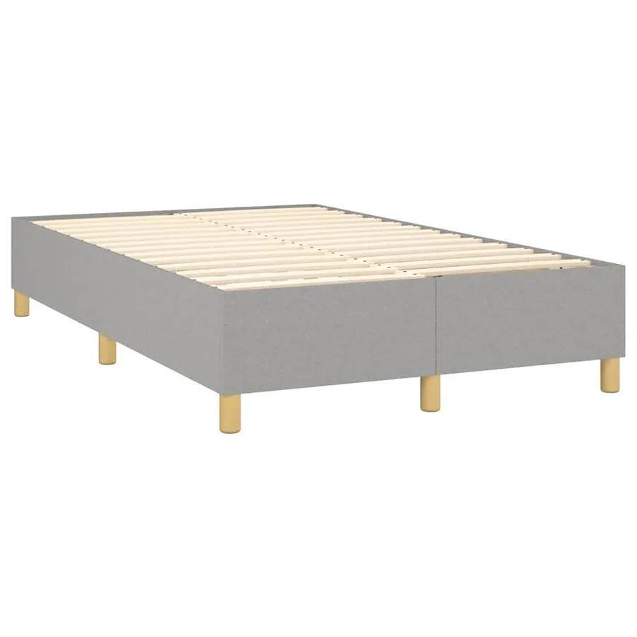 Sommier à lattes de lit et matelas gris clair 120x190 cm tissu - 4