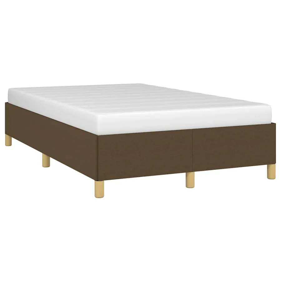 Cadre de lit sans matelas marron foncé 120x190 cm tissu - 3