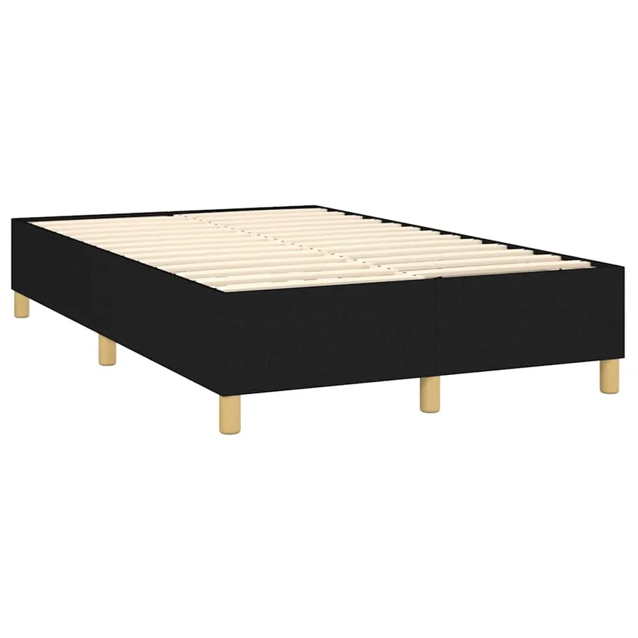 Sommier à lattes de lit avec matelas noir 120x190 cm tissu - 4