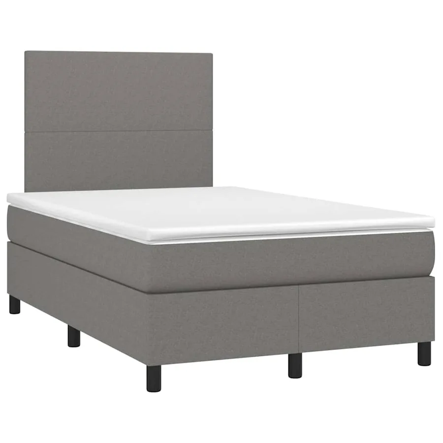 Sommier à lattes de lit matelas LED gris foncé 120x190 cm tissu - 3