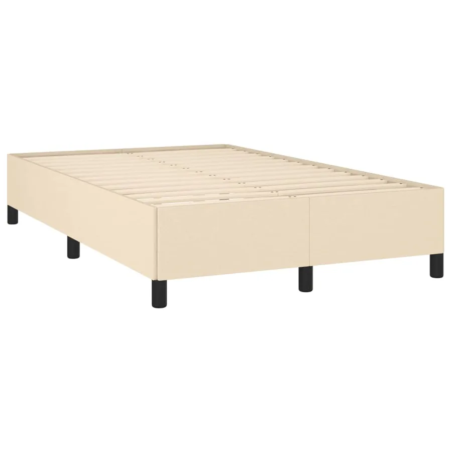 Cadre de lit sans matelas crème 120x190 cm tissu - 3
