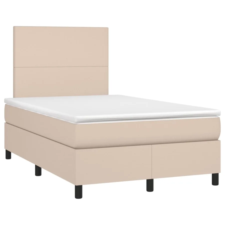 Sommier à lattes de lit matelas cappuccino 120x190cm similicuir - 2