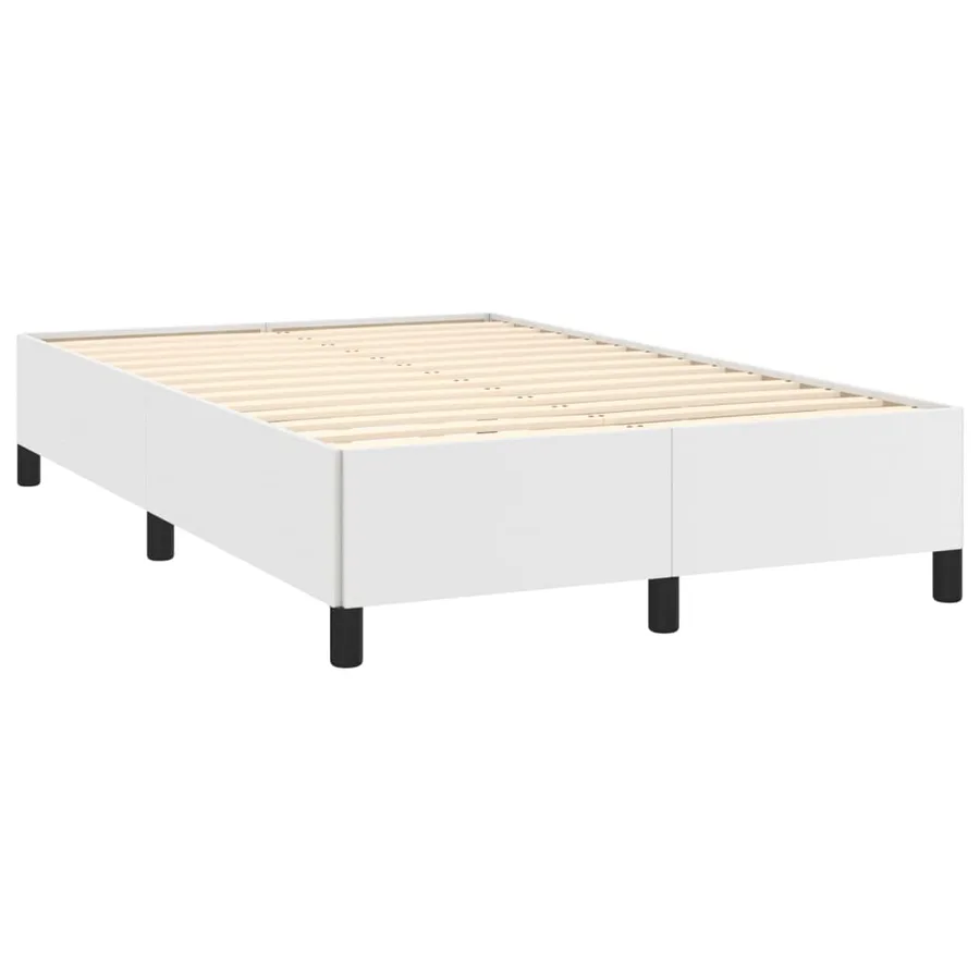 Cadre de lit sans matelas blanc 120x190 cm similicuir - 3