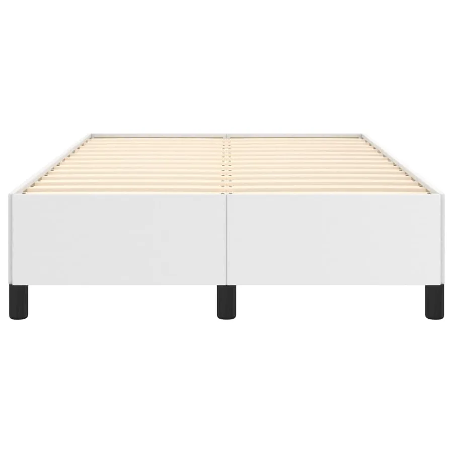 Cadre de lit sans matelas blanc 120x190 cm similicuir - 5