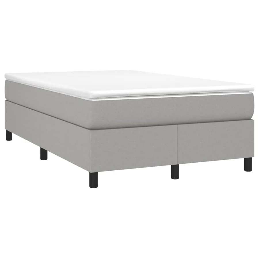 Sommier à lattes de lit et matelas gris clair 120x190 cm tissu - 2
