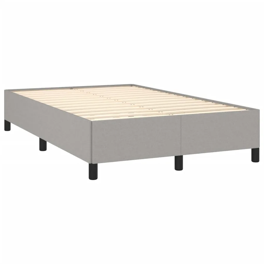 Sommier à lattes de lit et matelas gris clair 120x190 cm tissu - 4