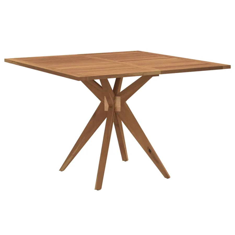 Table de jardin carrée 110x110x75 cm bois d'acacia solide - 2
