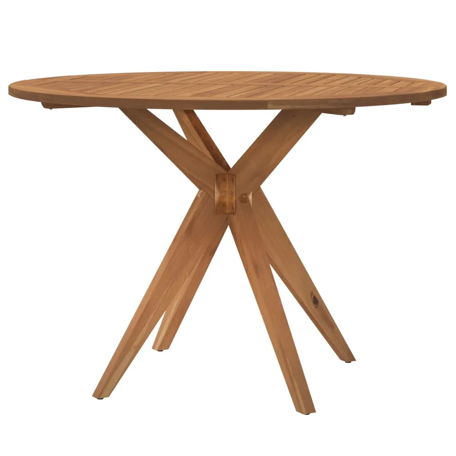 Table de jardin ronde Ø85x75 cm bois d'acacia solide - 5