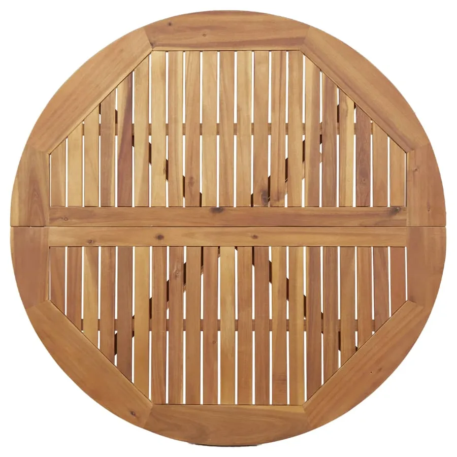 Table de jardin ronde Ø85x75 cm bois d'acacia solide - 6