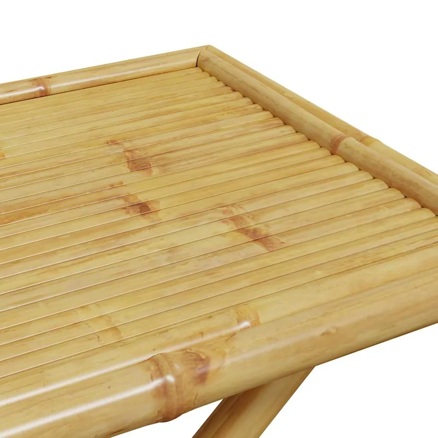 Table de jardin pliable 110x55x75 cm bambou - 7