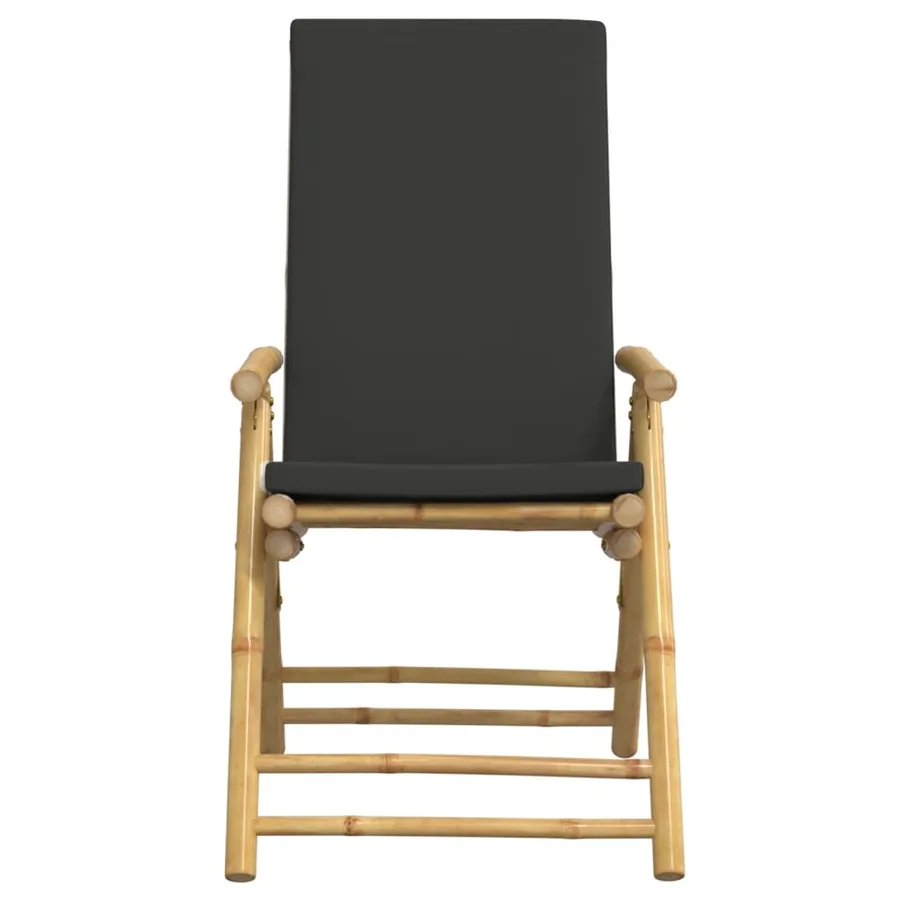 Chaises inclinables de jardin pliantes lot de 4 coussins bambou - 4