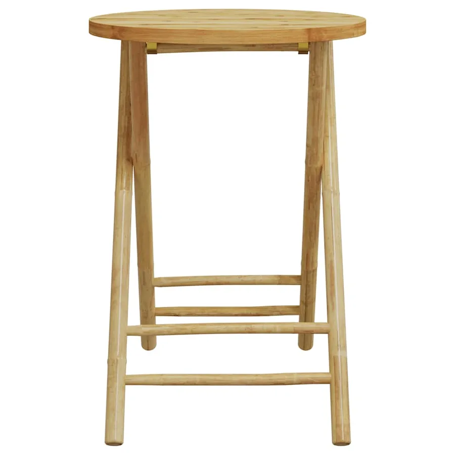 Ensemble de bistro pliante 3 pcs et coussins blanc crème bambou - 8