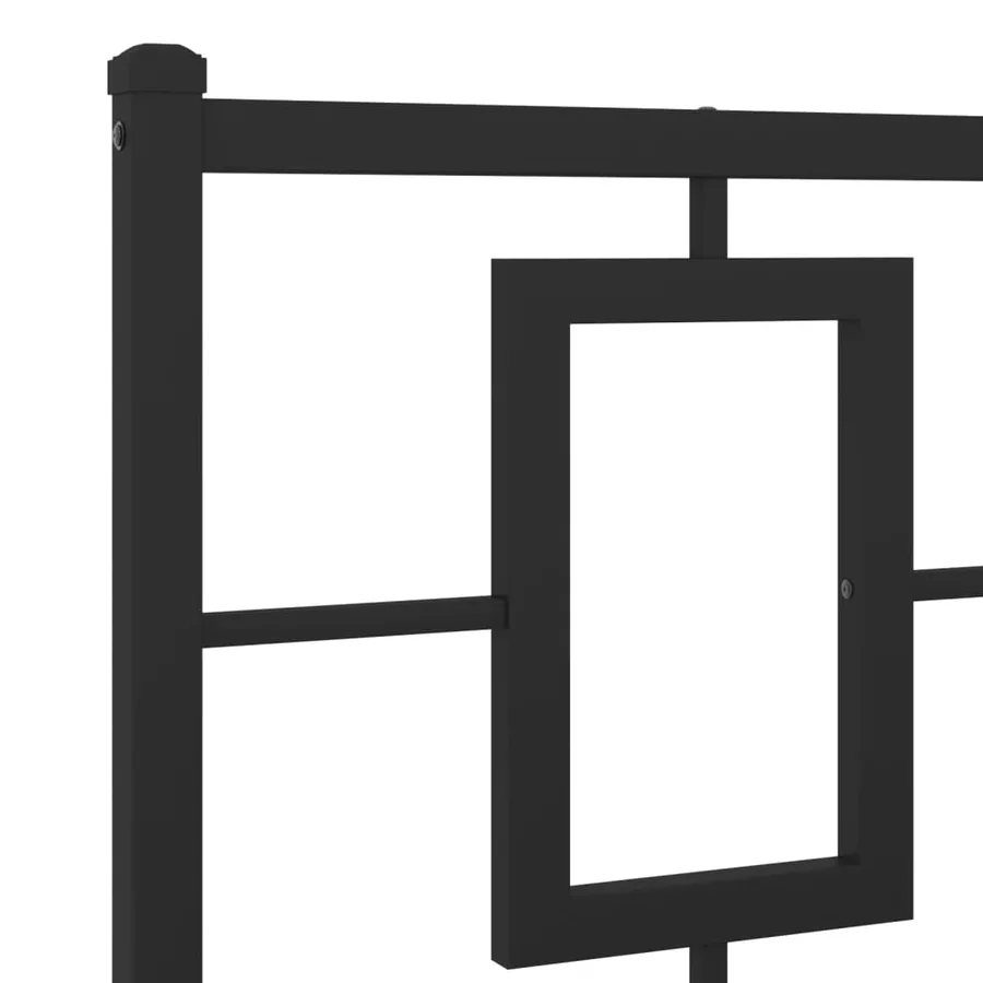 Cadre de lit métal sans matelas avec pied de lit noir 120x190cm - 8