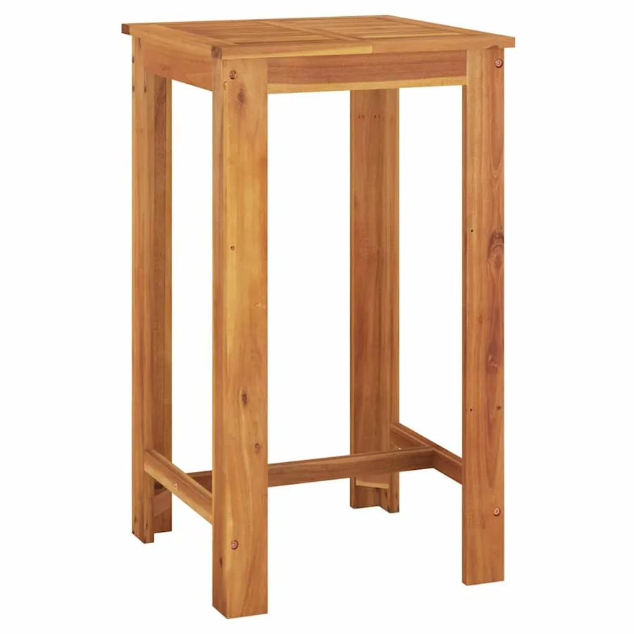 Ensemble de bar de jardin 5 pcs noir bois massif acacia rotin - 5