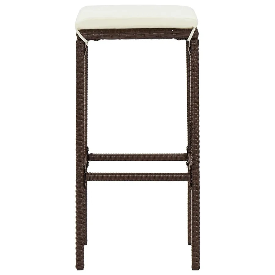 Ensemble de bar de jardin 3 pcs marron bois massif acacia rotin - 6