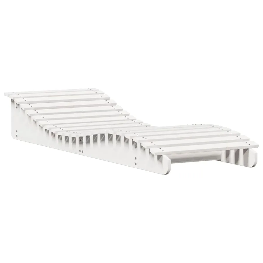 Chaise longue blanc 205x70x31,5 cm bois massif de pin - 2