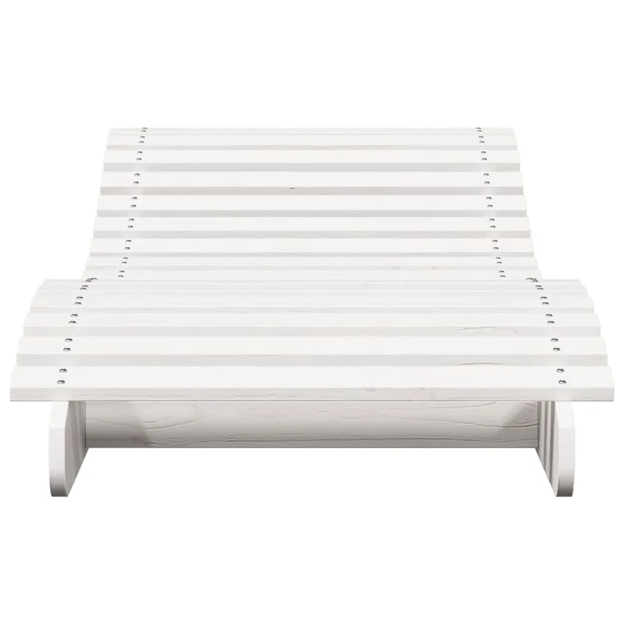 Chaise longue blanc 205x70x31,5 cm bois massif de pin - 4