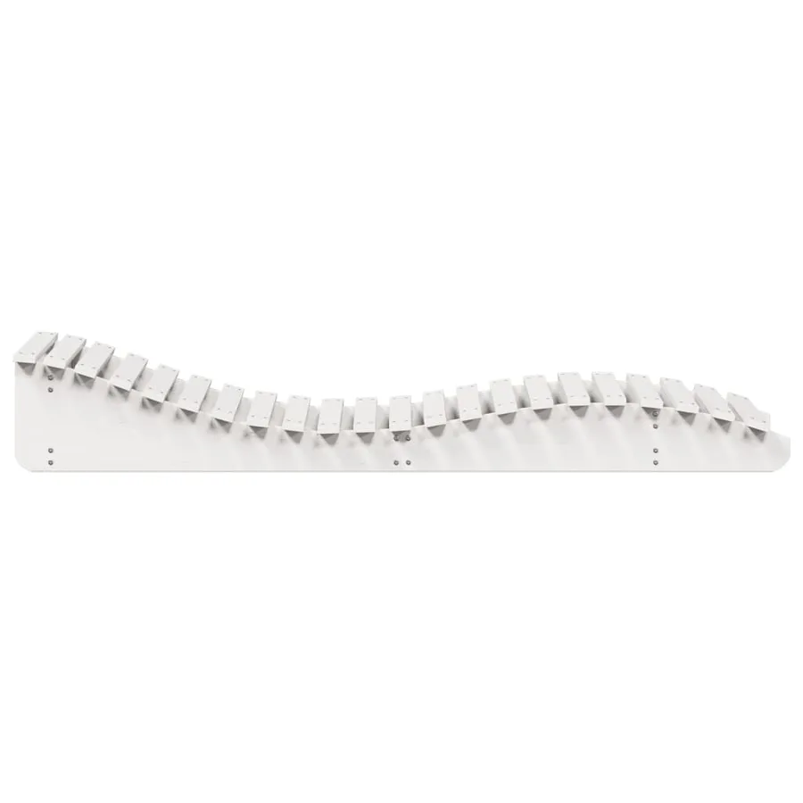 Chaise longue blanc 205x70x31,5 cm bois massif de pin - 5