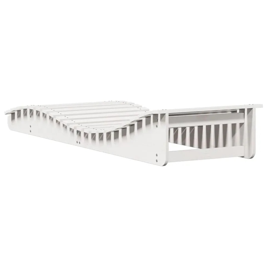 Chaise longue blanc 205x70x31,5 cm bois massif de pin - 6