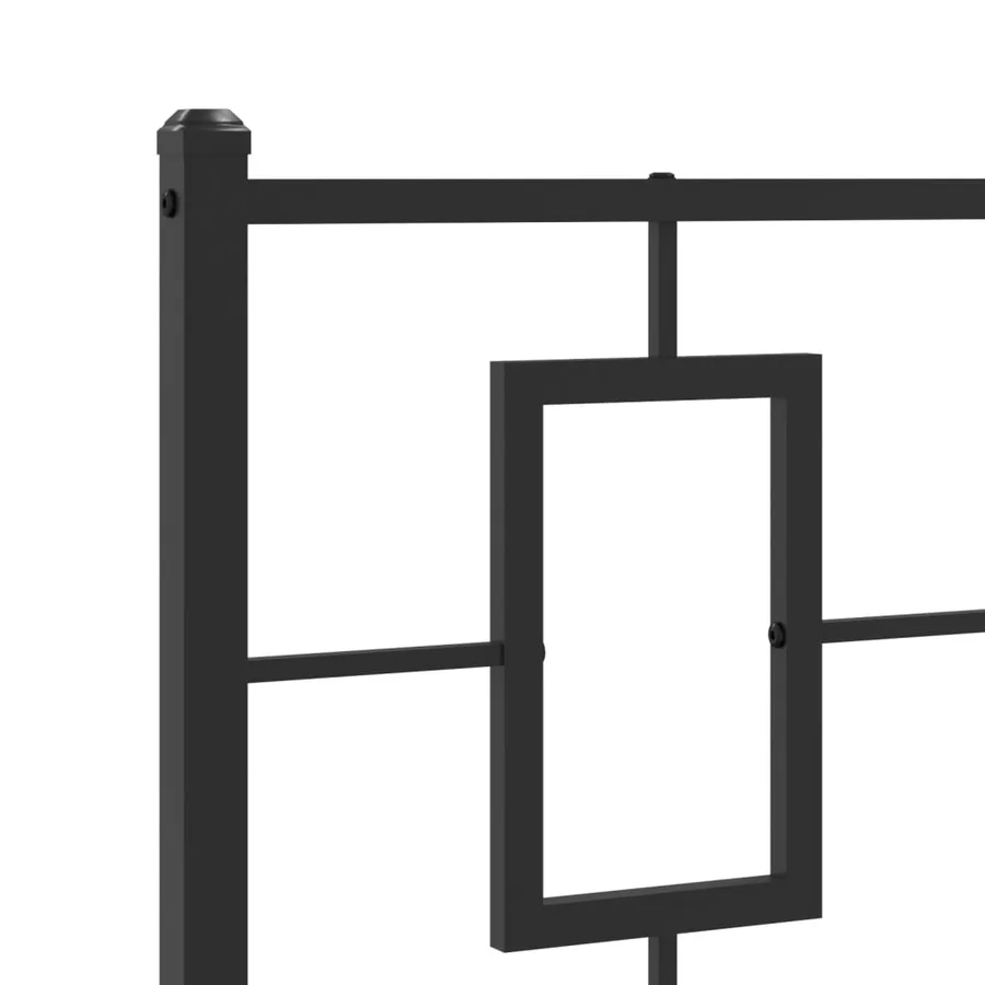 Cadre de lit métal sans matelas avec pied de lit noir 75x190 cm - 8