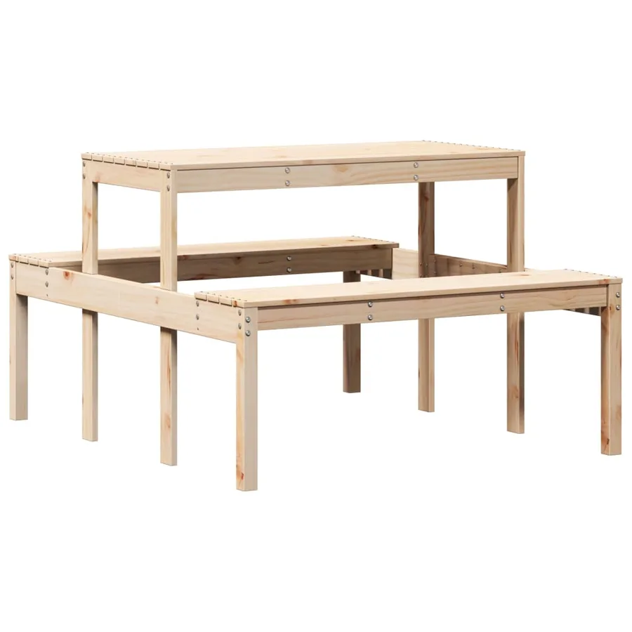 Table de pique-nique 110x134x75 cm bois massif de pin - 2