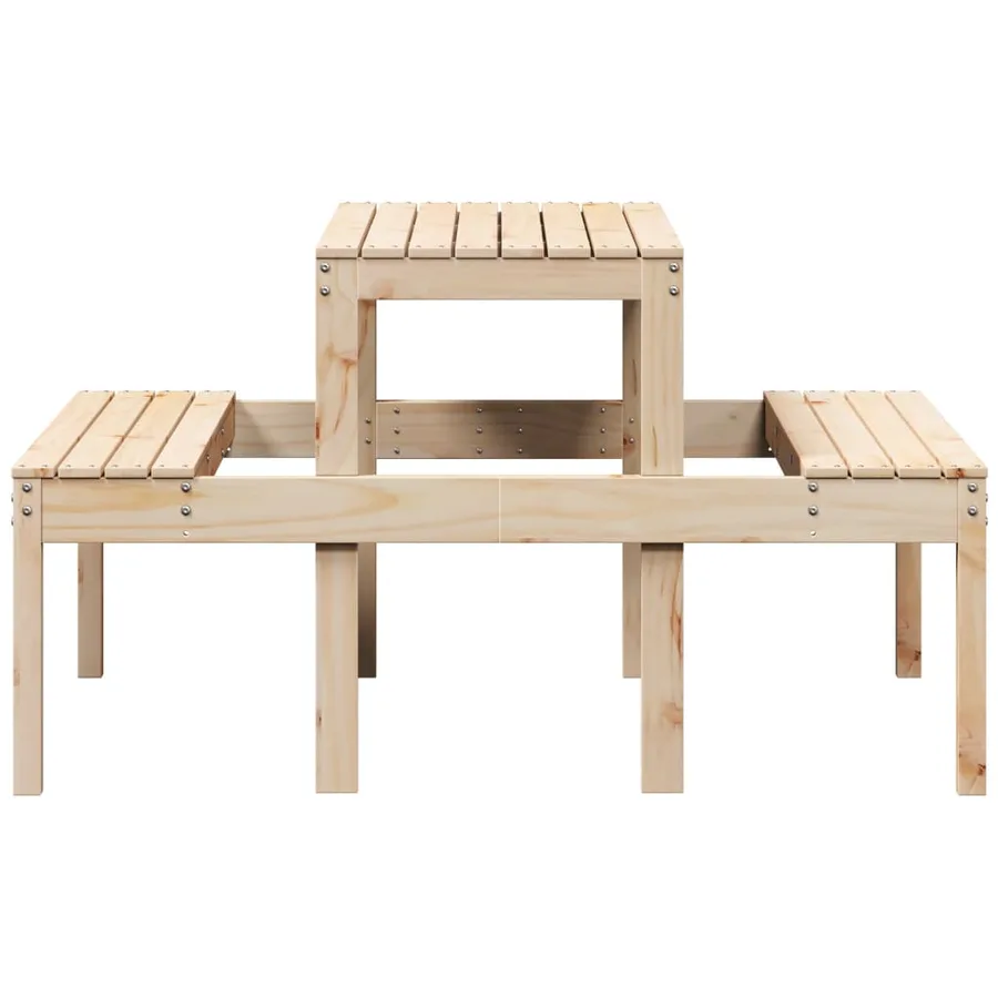 Table de pique-nique 110x134x75 cm bois massif de pin - 5