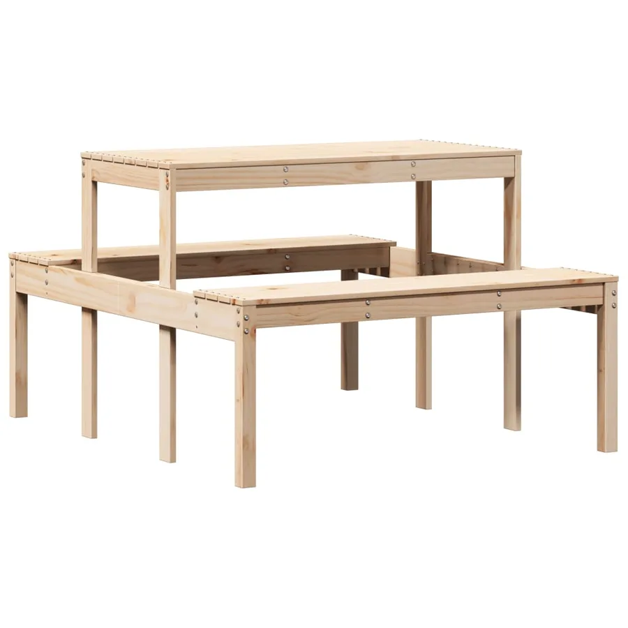 Table de pique-nique 110x134x75 cm bois massif de pin - 6