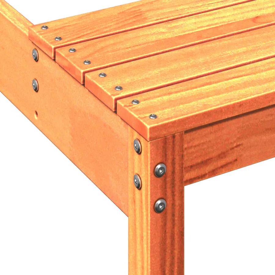 Table de pique-nique cire marron 110x134x75 cm bois massif pin - 7