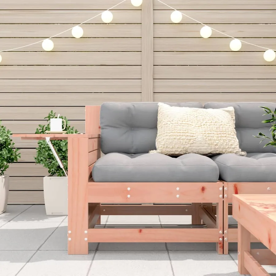 Canapé de jardin accoudoir avec coussin bois massif douglas - 3