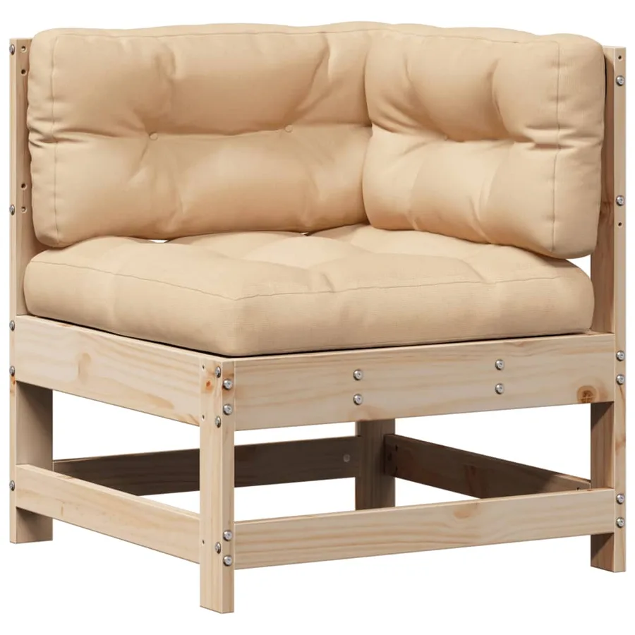 Salon de jardin 7 pcs avec coussins Bois de pin massif - 4