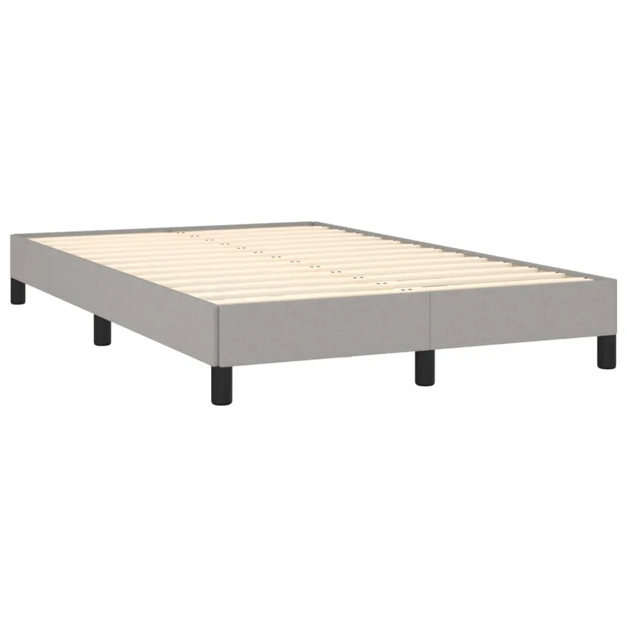 Sommier à lattes de lit et matelas gris clair 120x190 cm tissu - 4