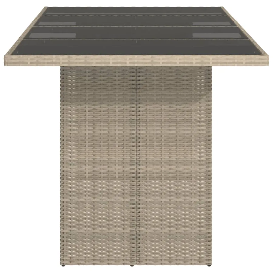 Table de jardin dessus en verre gris clair 190x80x74 cm - 4
