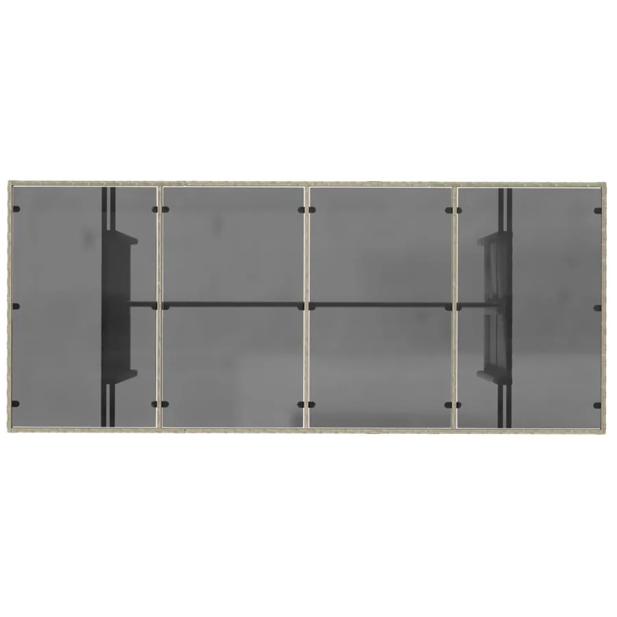 Table de jardin dessus en verre gris clair 190x80x74 cm - 7