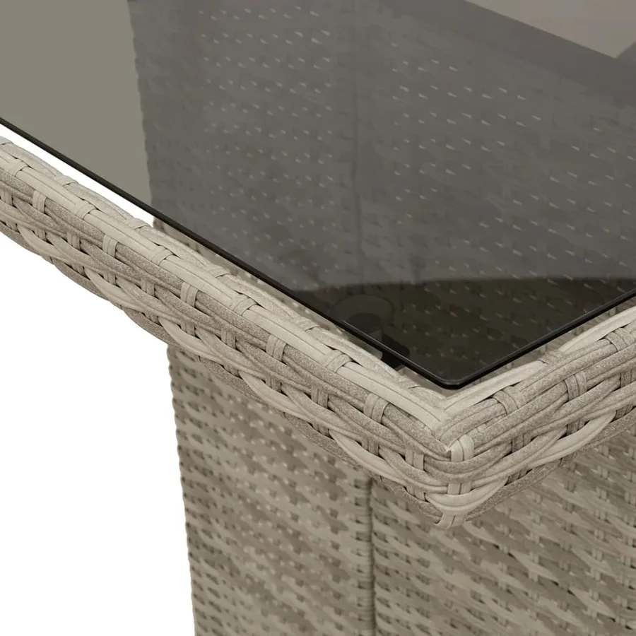 Table de jardin dessus en verre gris clair 190x80x74 cm - 8