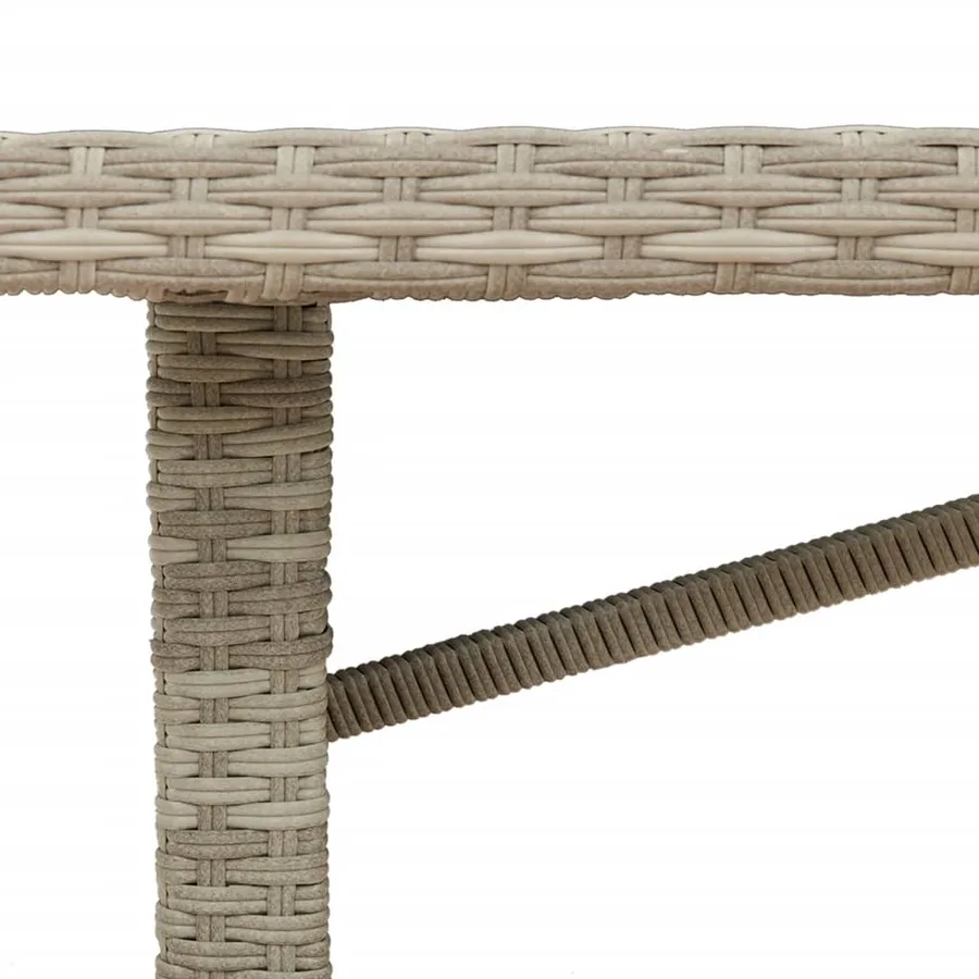 Table de jardin dessus en verre gris clair 190x80x74 cm - 9