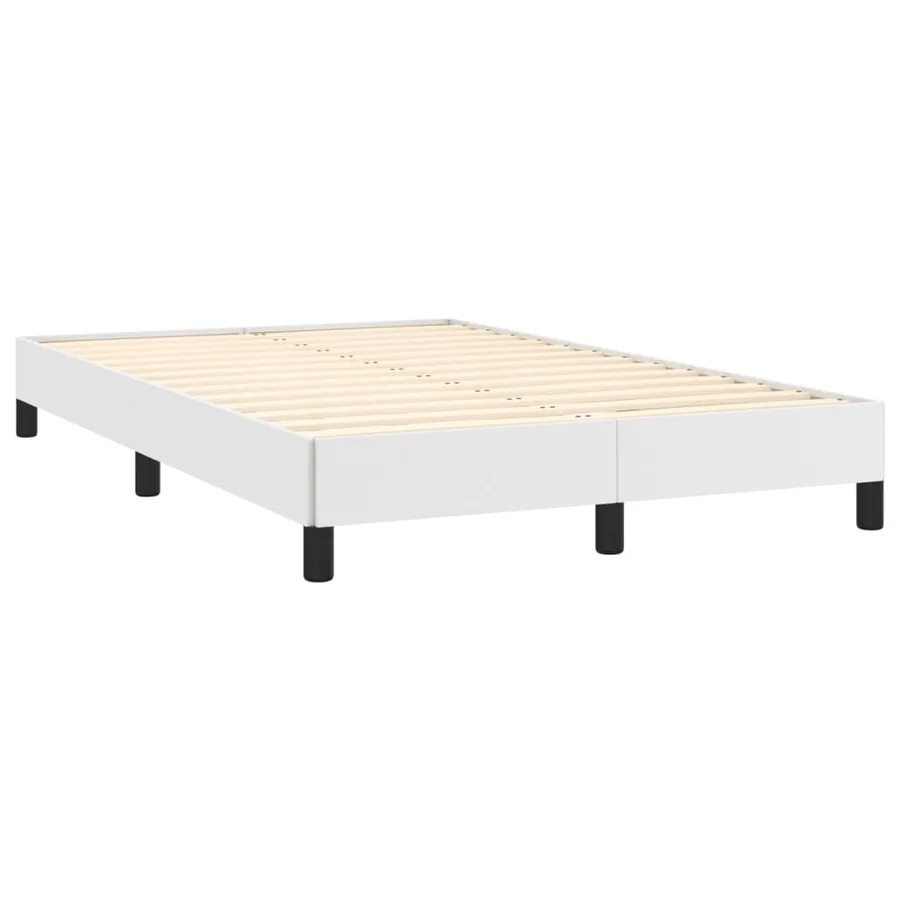 Sommier à lattes de lit avec matelas blanc 120x190cm similicuir - 4