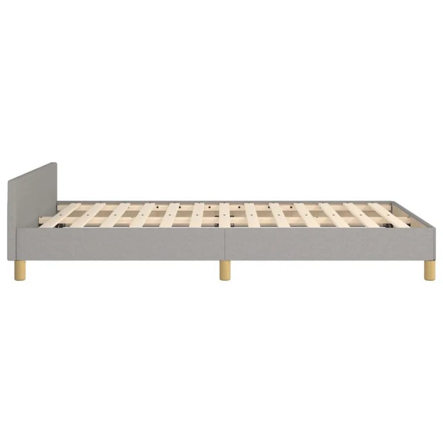 Cadre de lit sans matelas gris clair 120x190 cm tissu - 7