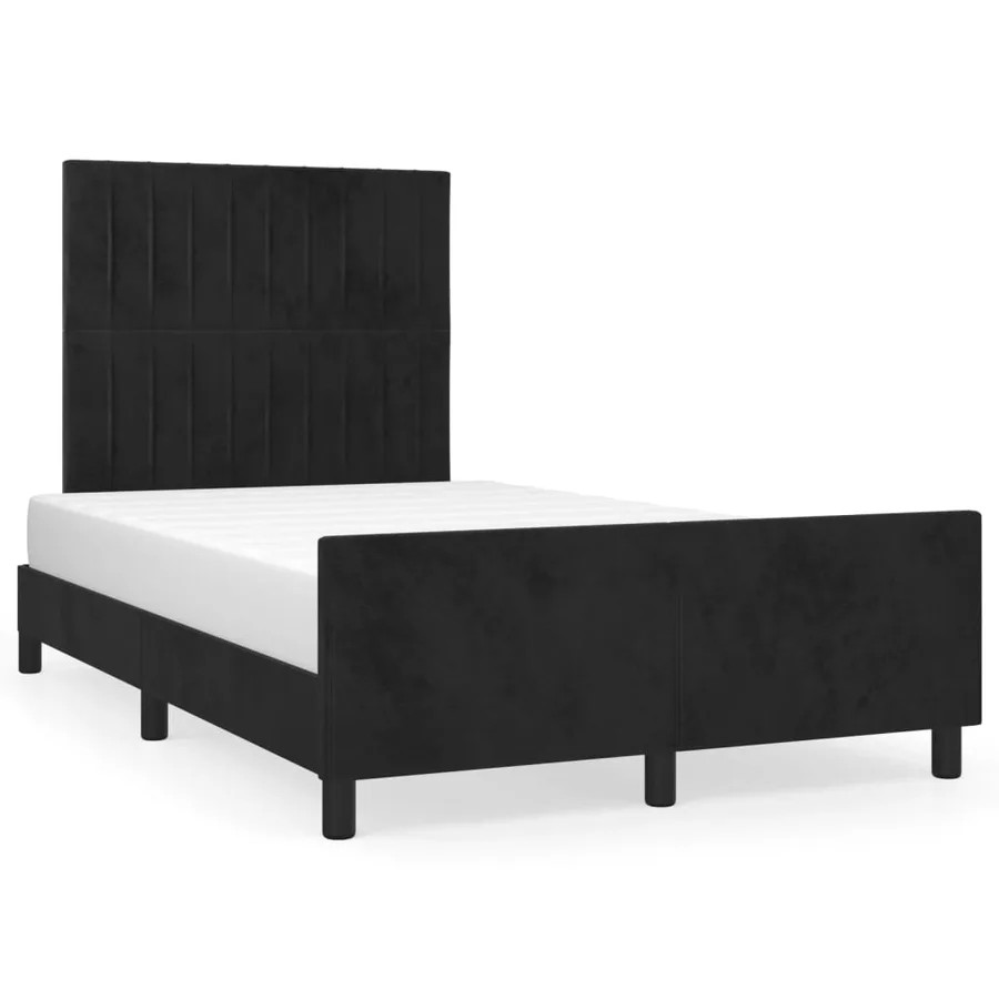 Cadre de lit sans matelas noir 120x190 cm velours - 2