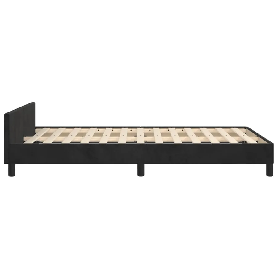 Cadre de lit sans matelas noir 120x190 cm velours - 7
