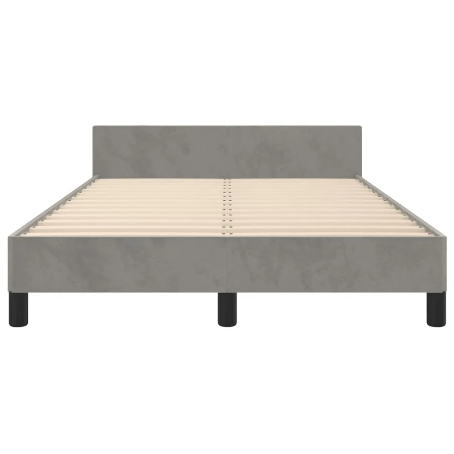 Cadre de lit sans matelas gris clair 120x190 cm velours - 6
