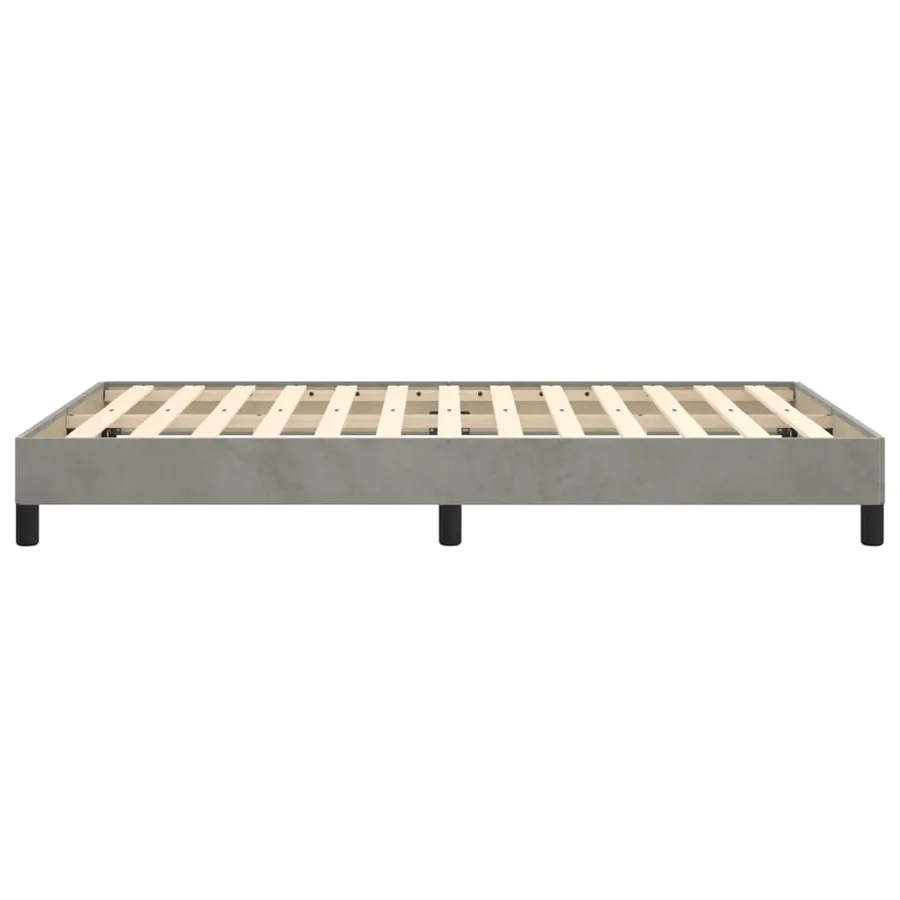 Cadre de lit sans matelas gris clair 120x190 cm velours - 6