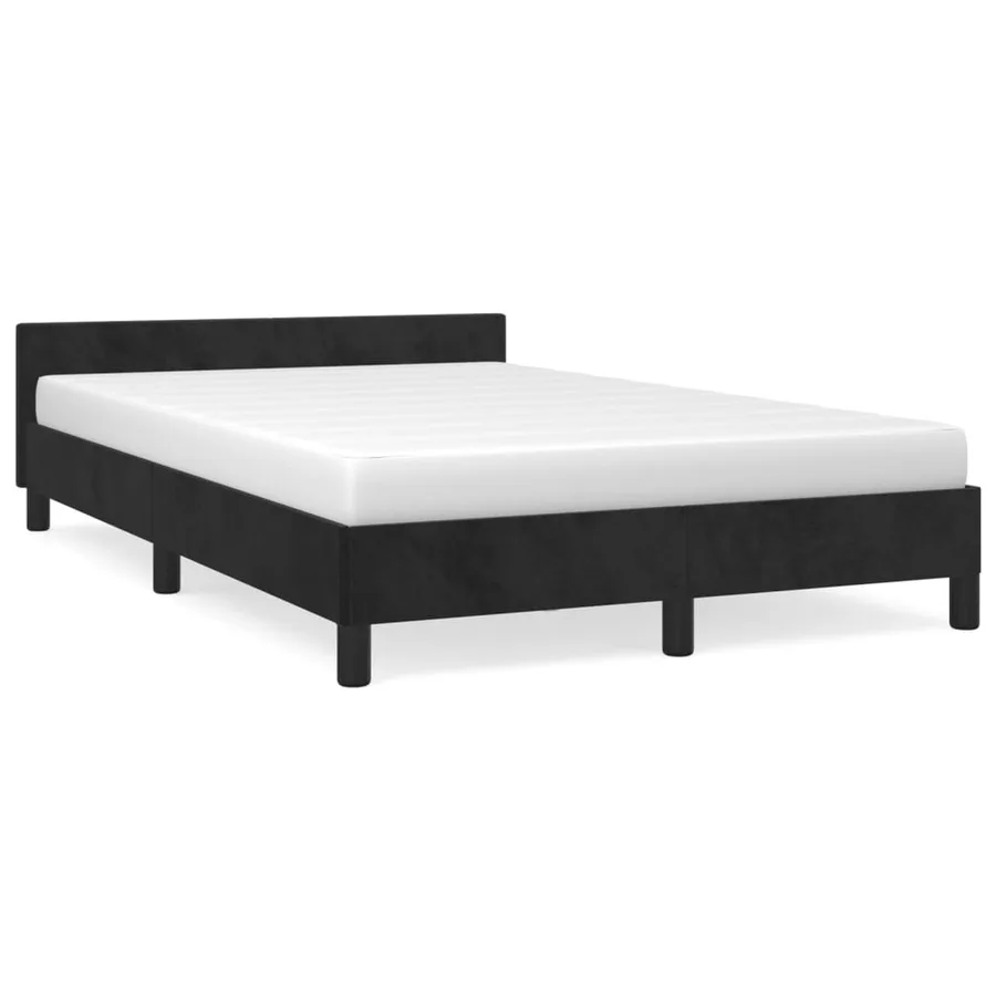 Cadre de lit sans matelas noir 120x190 cm velours - 2