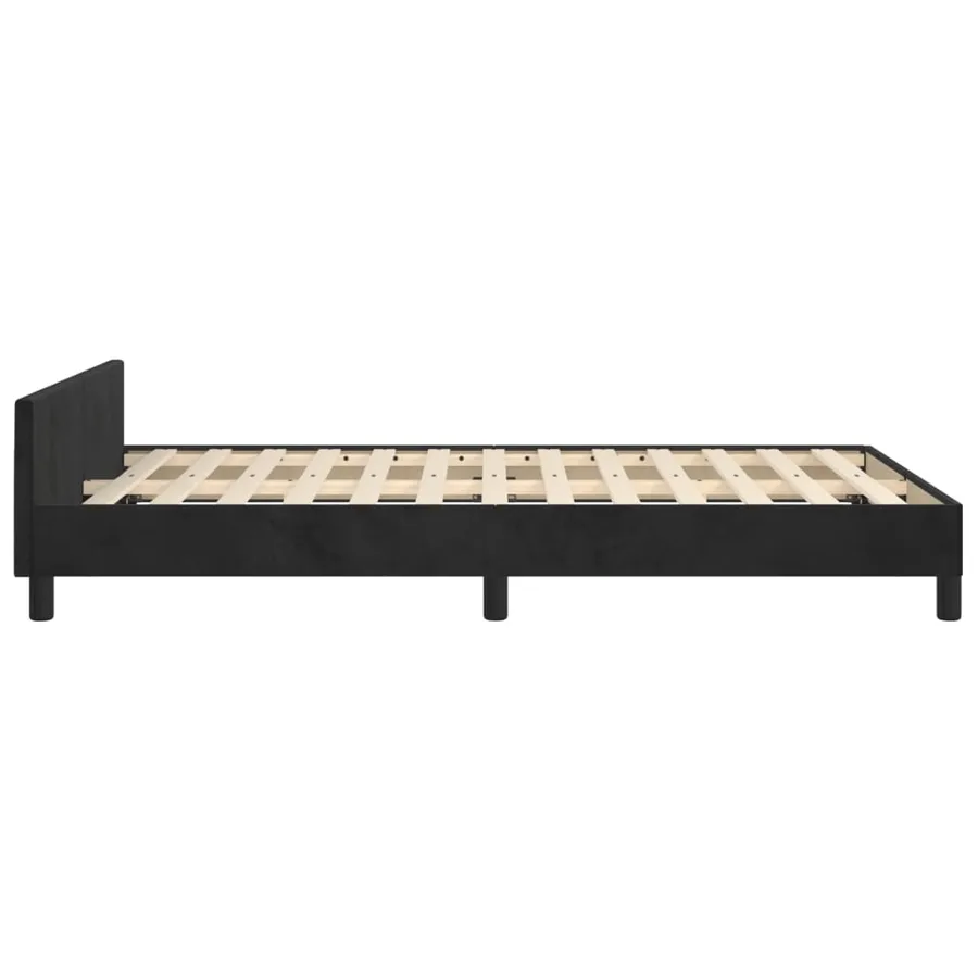 Cadre de lit sans matelas noir 120x190 cm velours - 6