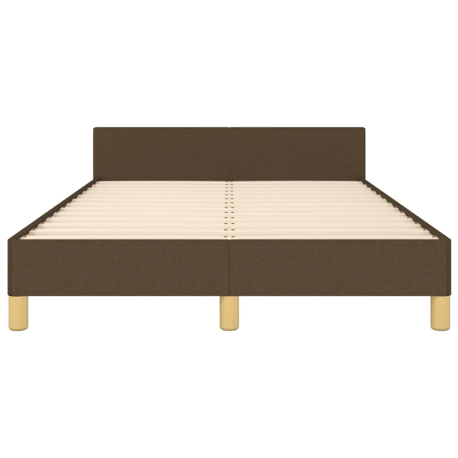 Cadre de lit sans matelas marron foncé 120x190 cm tissu - 5