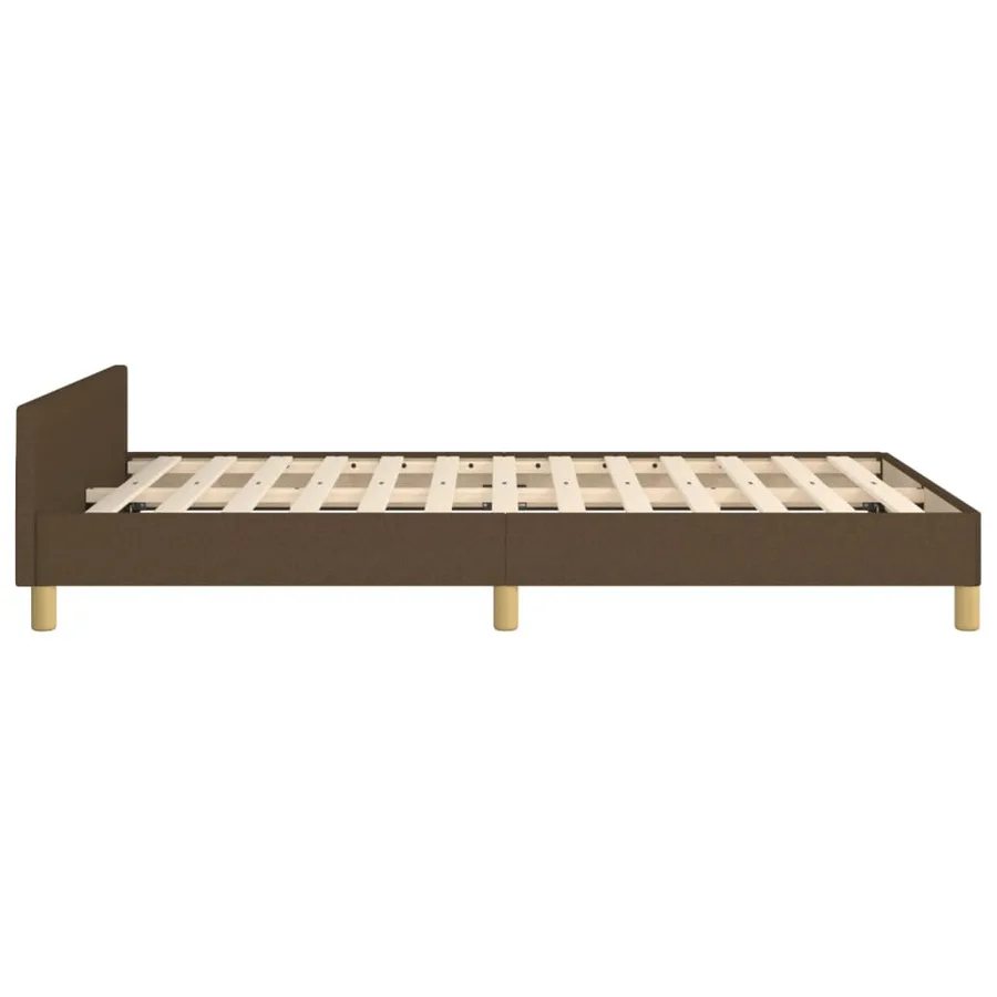 Cadre de lit sans matelas marron foncé 120x190 cm tissu - 6